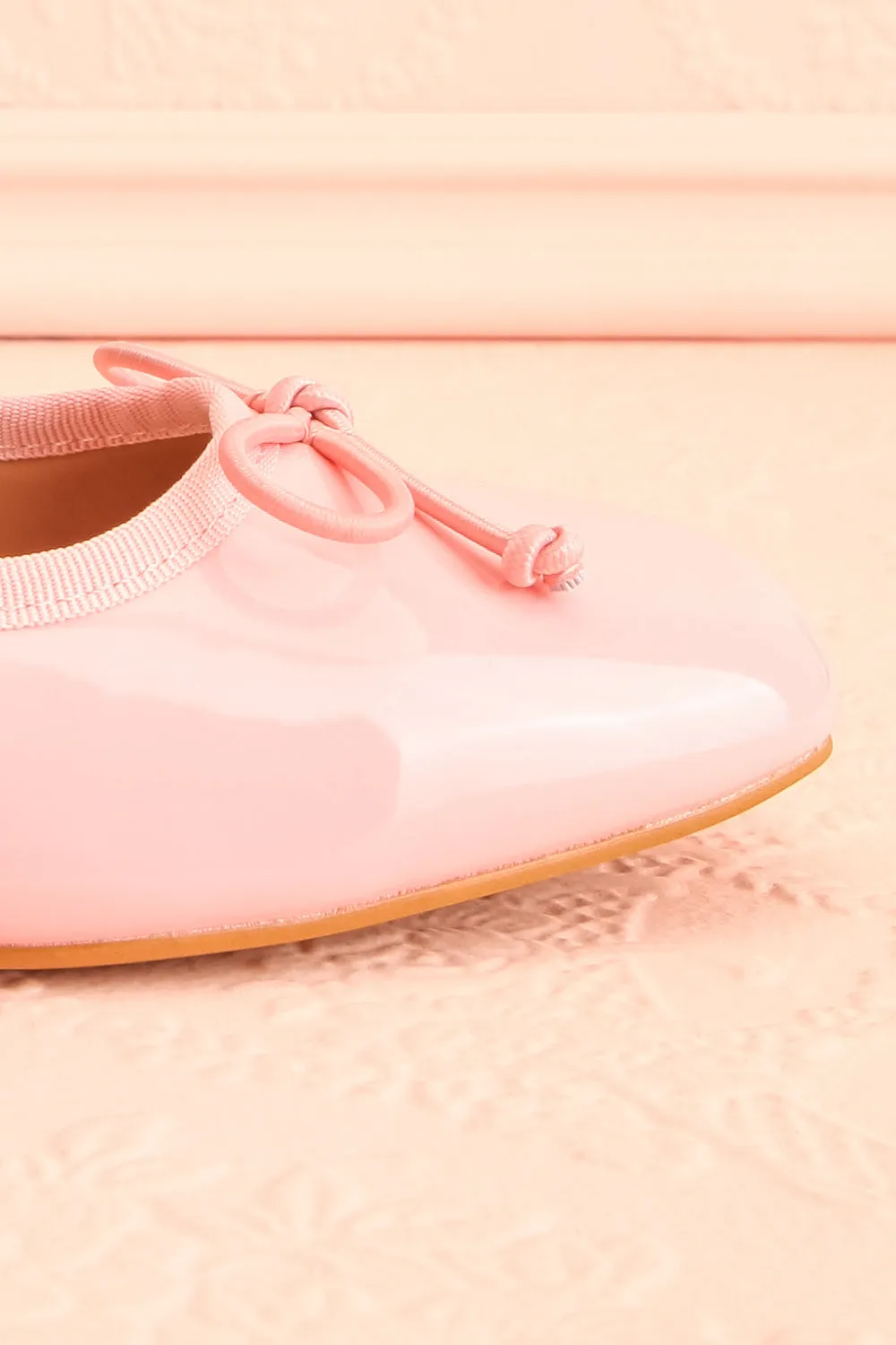 Elyria Pink | Heeled Ballerina Shoes w/ Bow