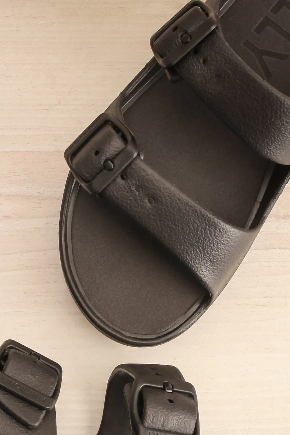 Fenix Black | Double Buckle Platform Sandals