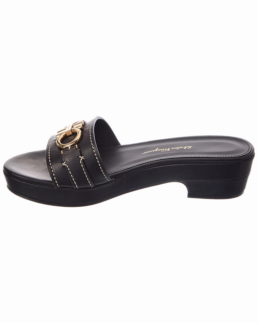 Ferragamo Gancini Leather Clog