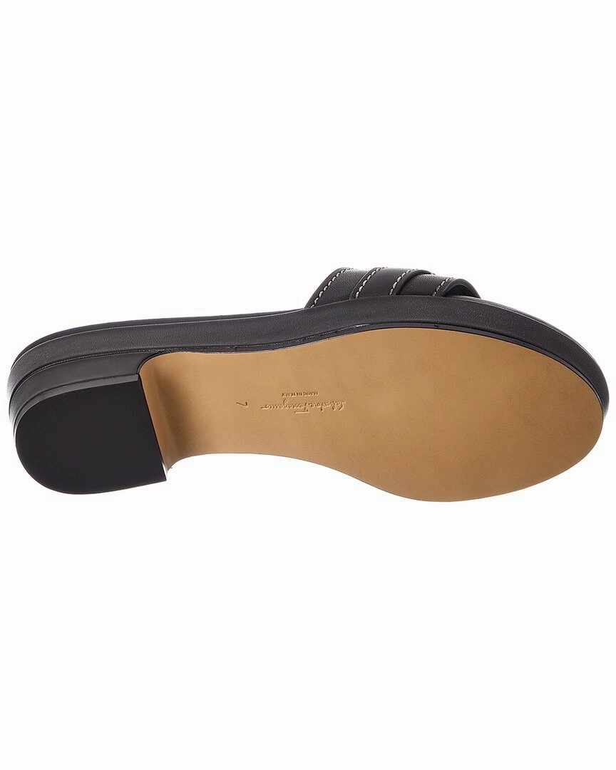 Ferragamo Gancini Leather Clog
