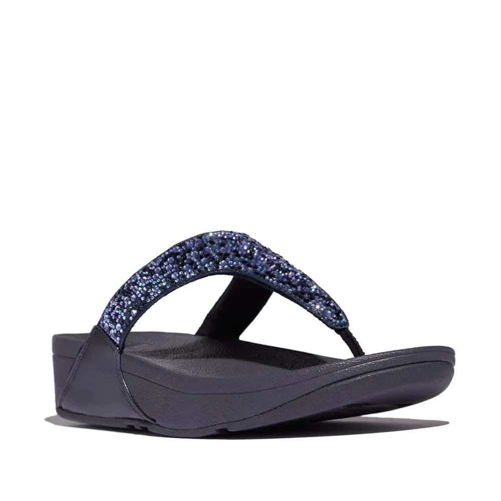 FITFLOP LULU CRYSTAL MIX SANDAL - NAVY