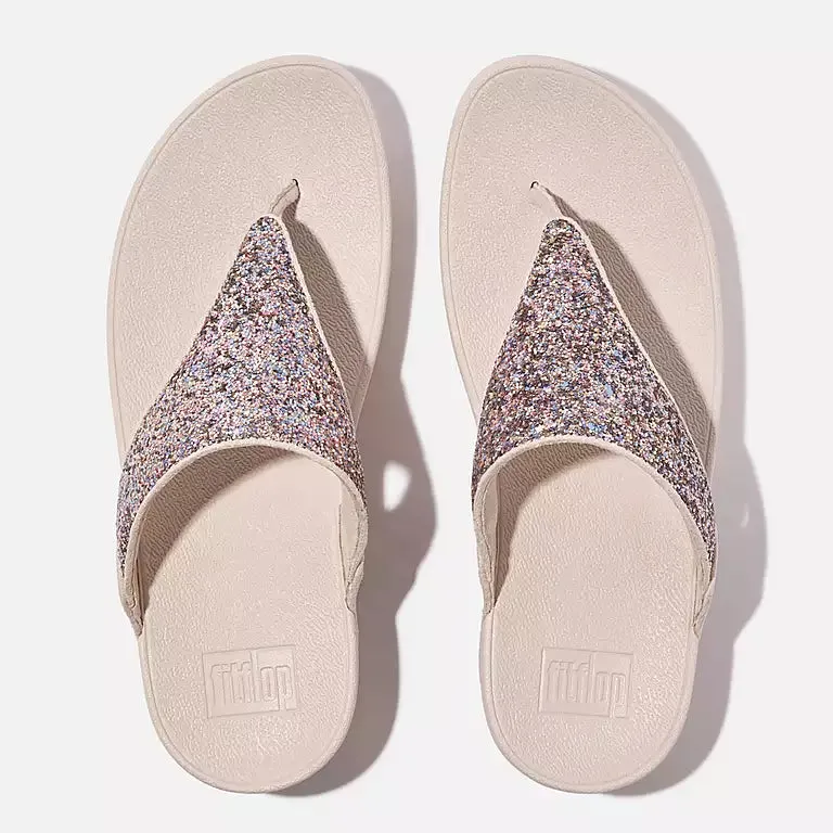FITFLOP LULU MULTI-TONAL GLITTER SANDALS - BLUSH PINK