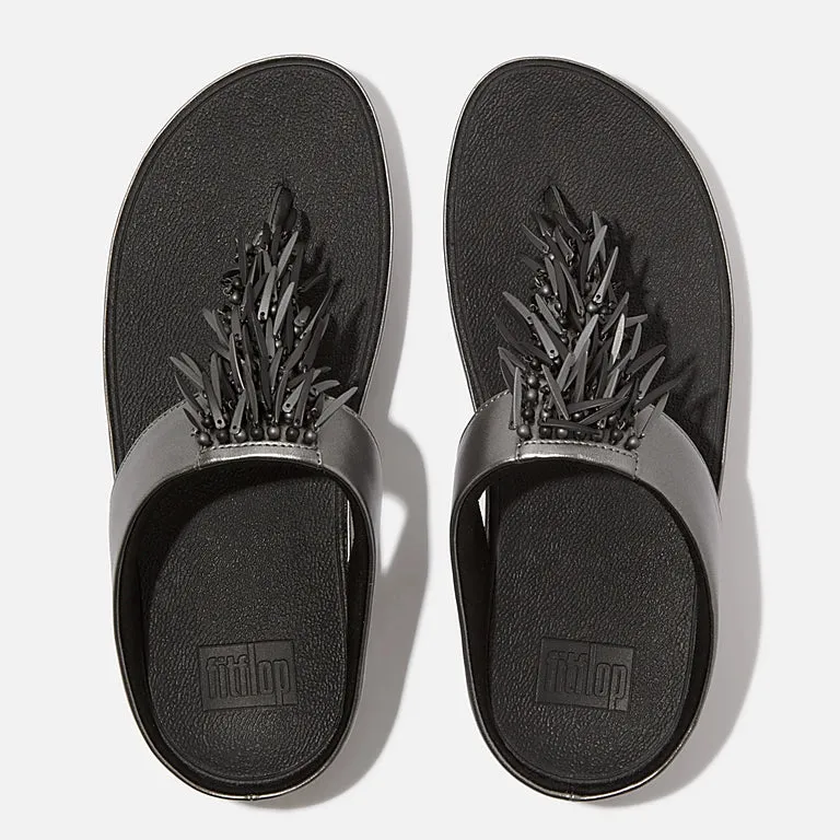 FITFLOP RUMBA BEADED SANDAL - PEWTER