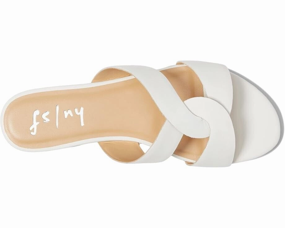 French Sole Kori Sandal Womens 7.5 White Leather Open Toe Slip-On Strappy KHD449
