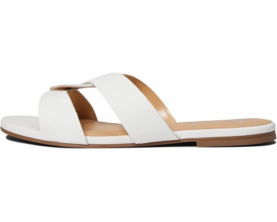 French Sole Kori Sandal Womens 7.5 White Leather Open Toe Slip-On Strappy KHD449