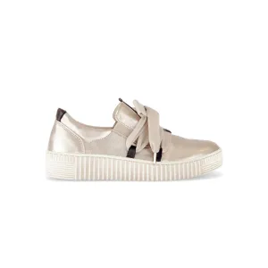 GABOR SNEAKER W/ RIBBON TIE - GOLD METALLIC