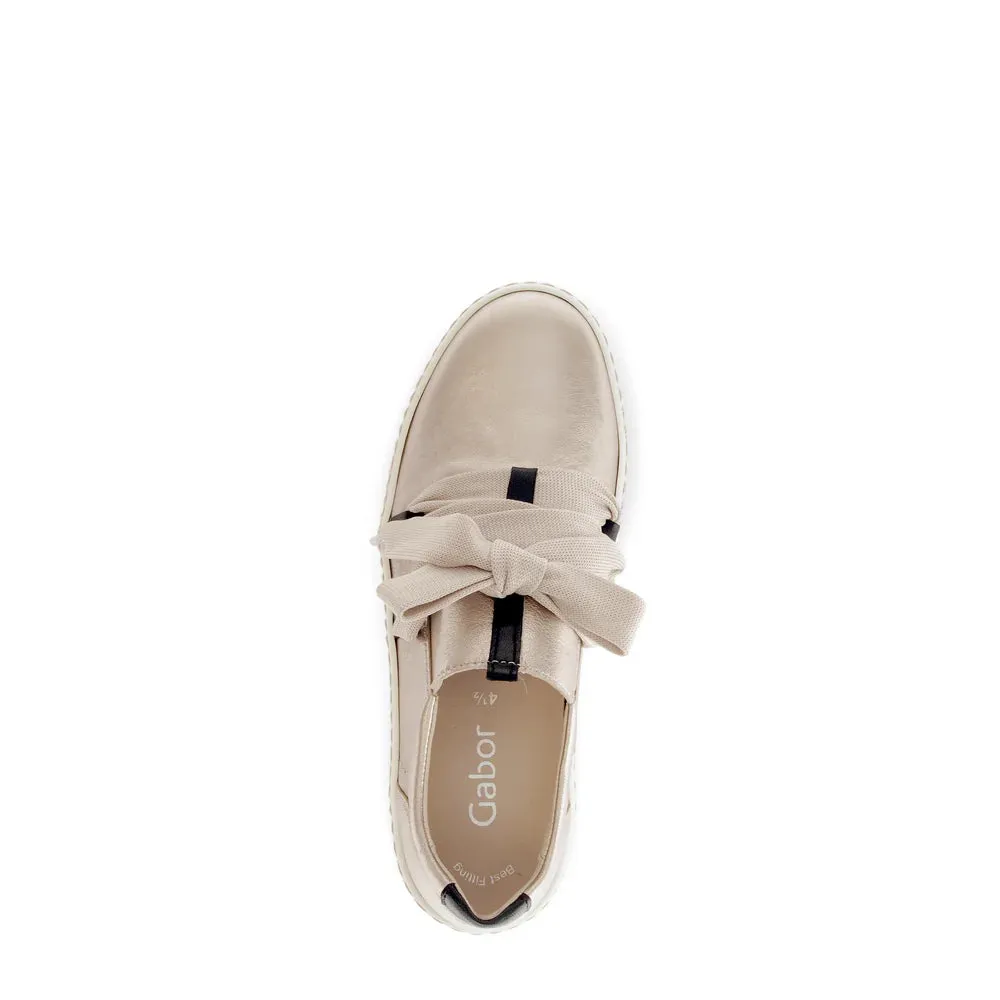 GABOR SNEAKER W/ RIBBON TIE - GOLD METALLIC