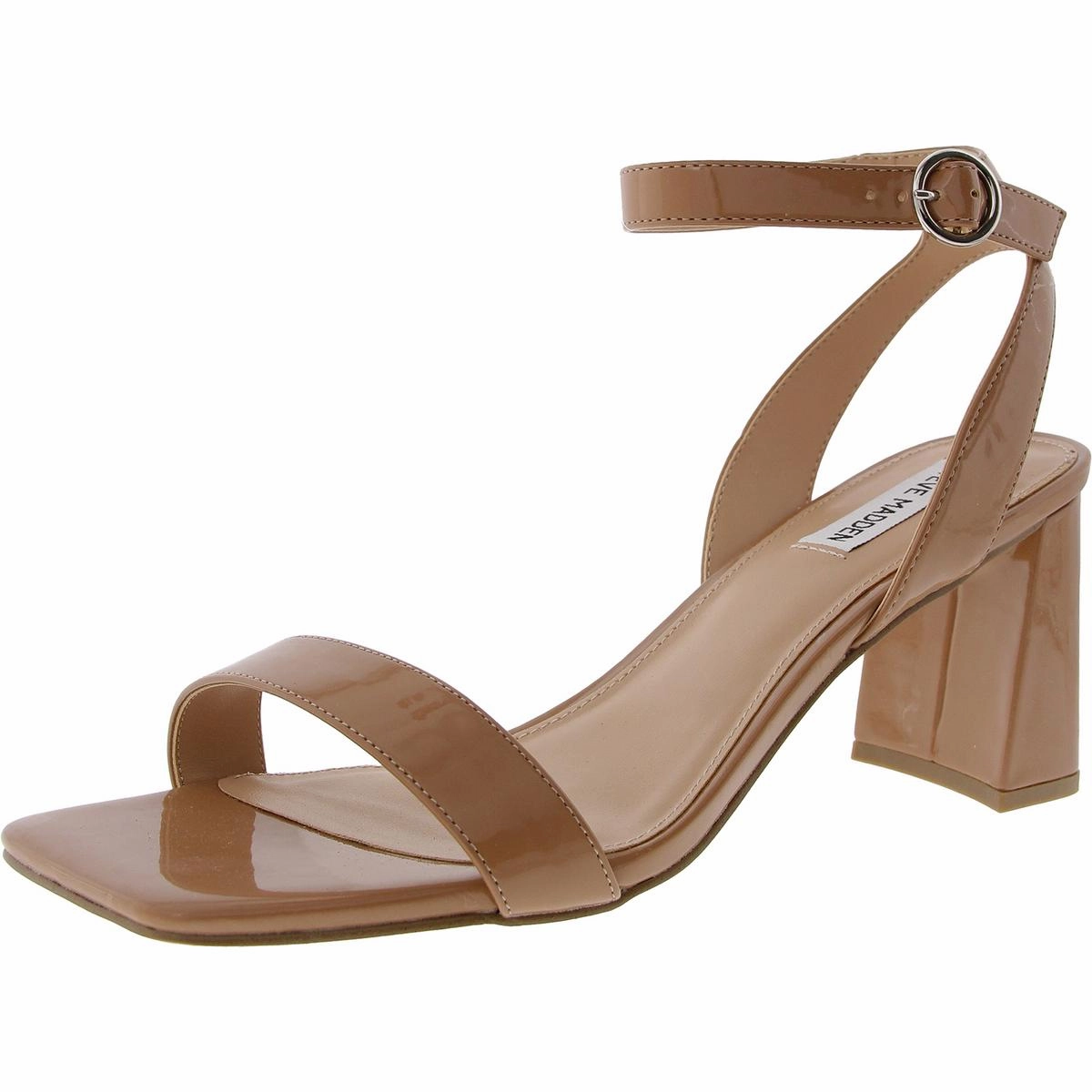 Gifted Womens Buckle Patent Block Heel