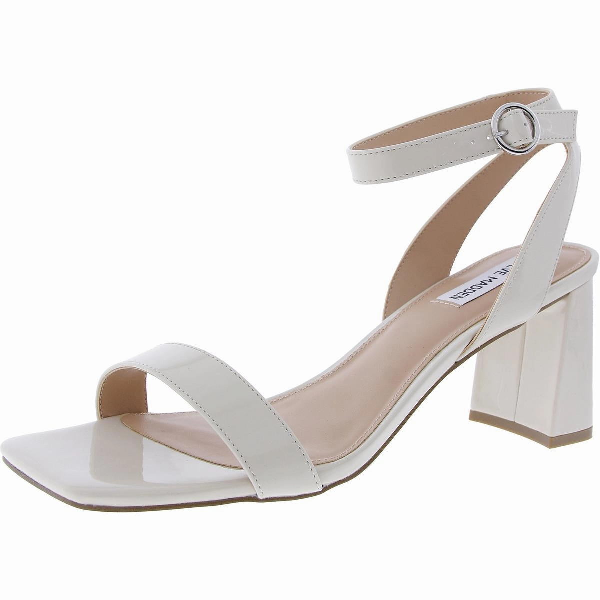 Gifted Womens Buckle Patent Block Heel