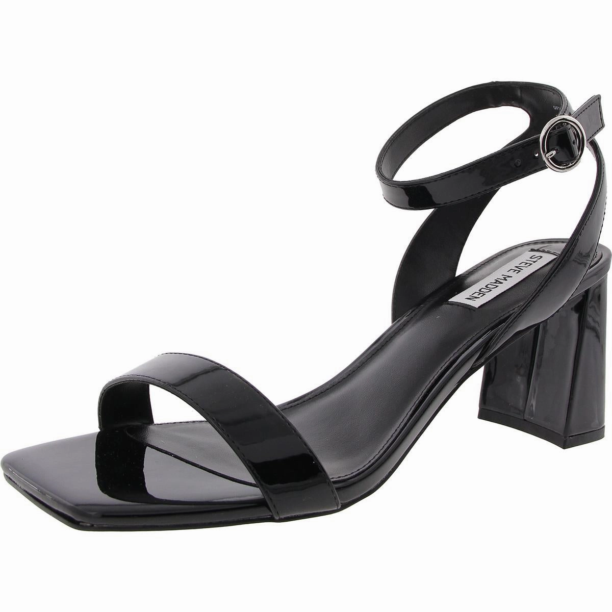 Gifted Womens Buckle Patent Block Heel