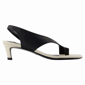 Heeled Sandals - TOTEME - Leather - Black