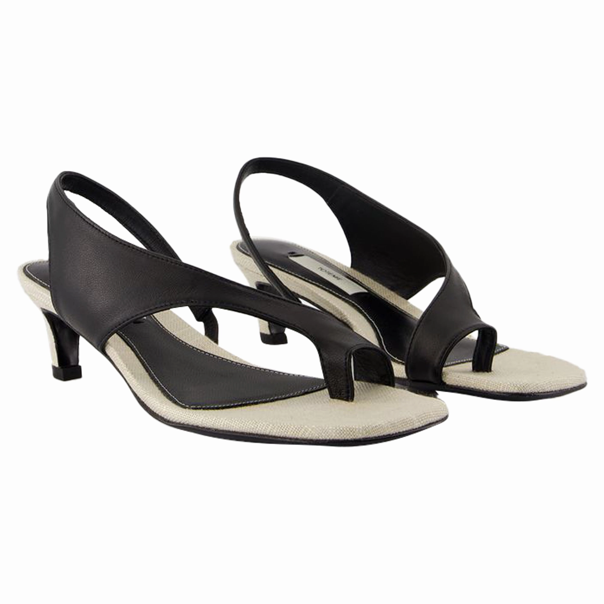Heeled Sandals - TOTEME - Leather - Black