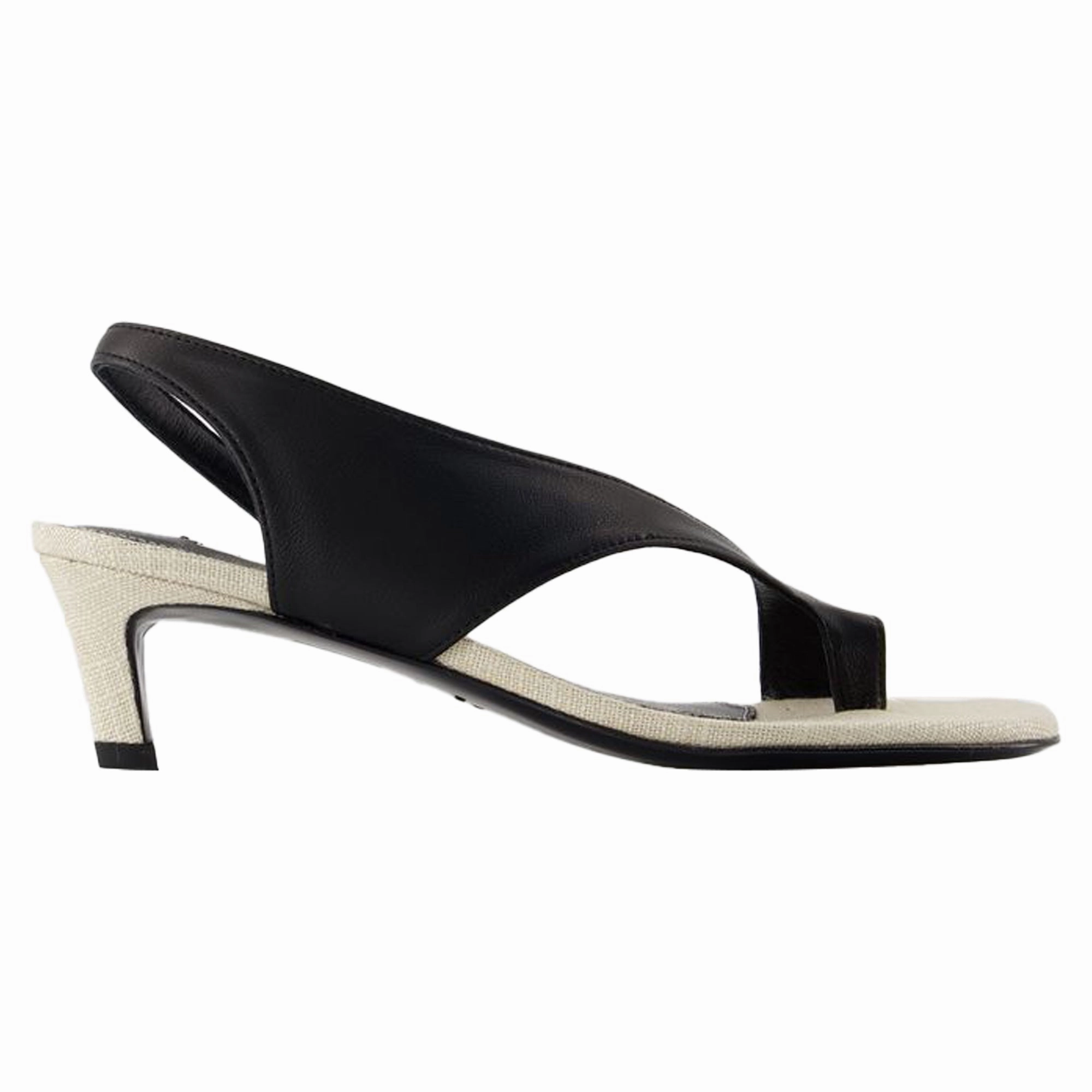 Heeled Sandals - TOTEME - Leather - Black