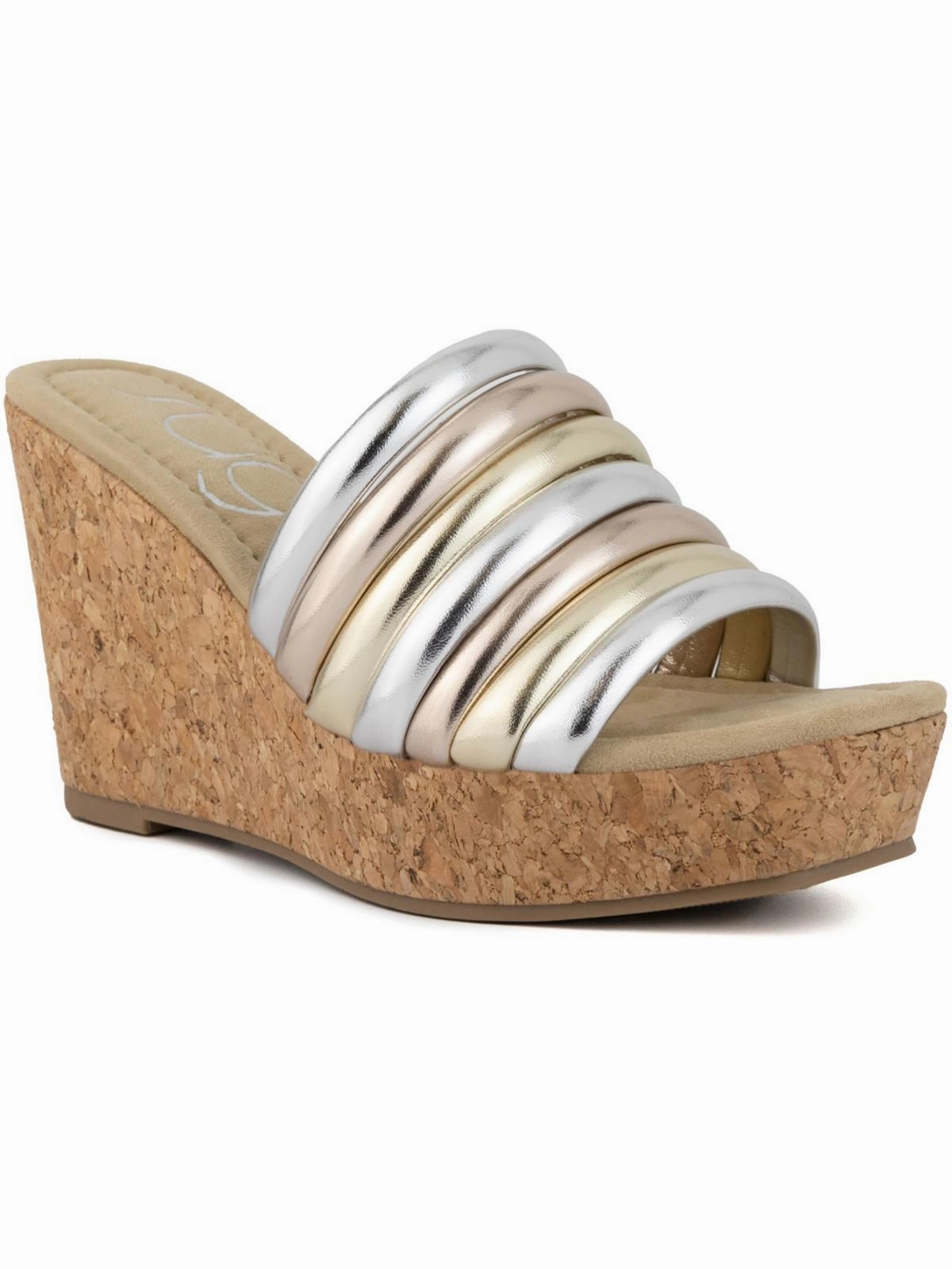 Hero Womens Cork Slip On Wedge Sandals