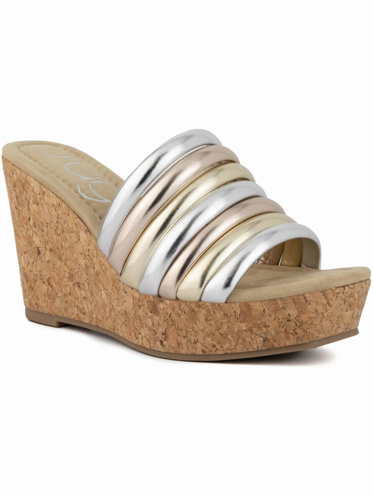 Hero Womens Cork Slip On Wedge Sandals