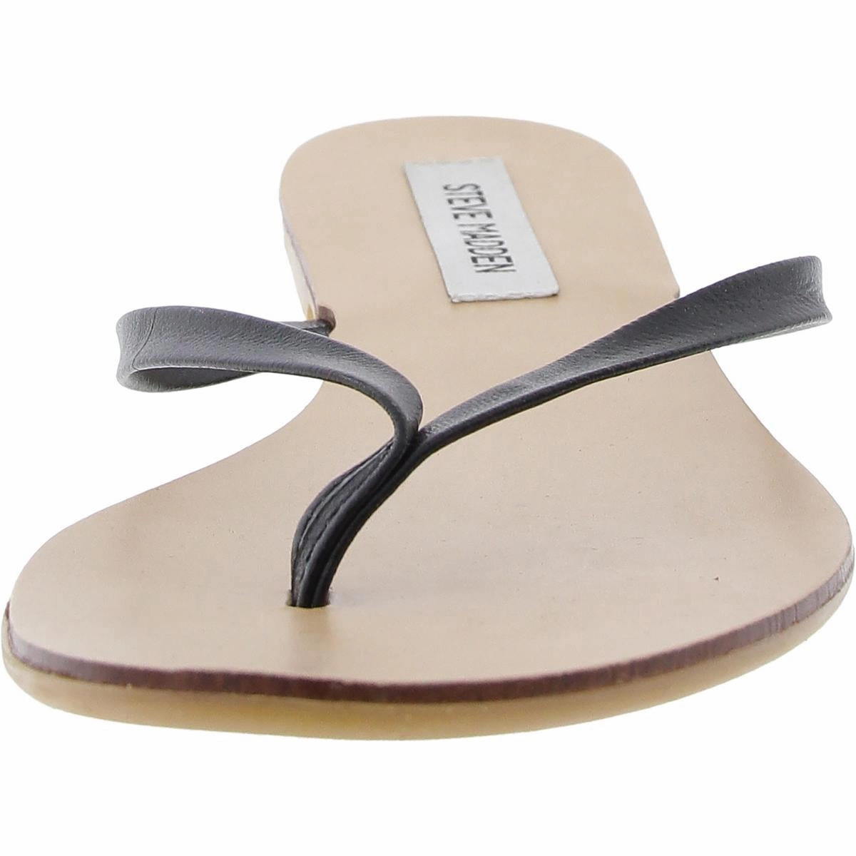 Image Womens Solid Leather Flip-Flops