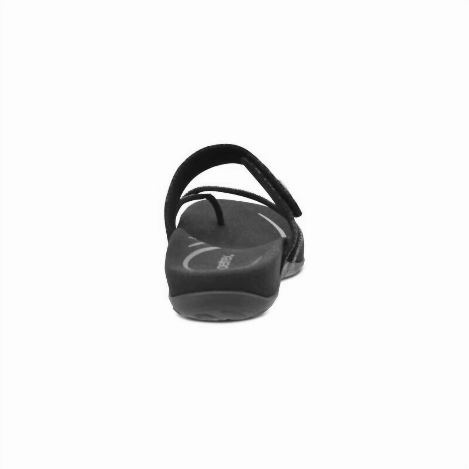 Izzy Adjustable Slide Sandal In Black Sparkle