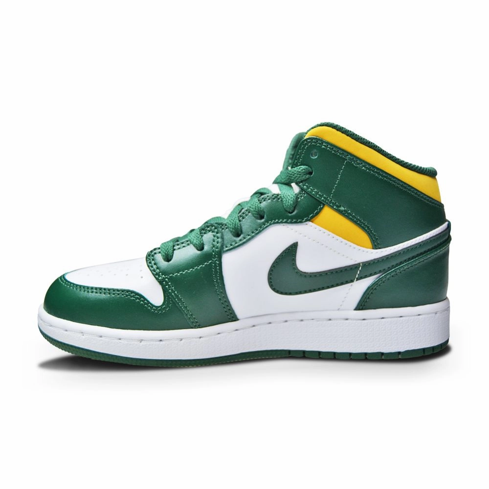 Juniors Nike Air Jordan 1 Mid - 554725 371 - Nobel Green Pollen White