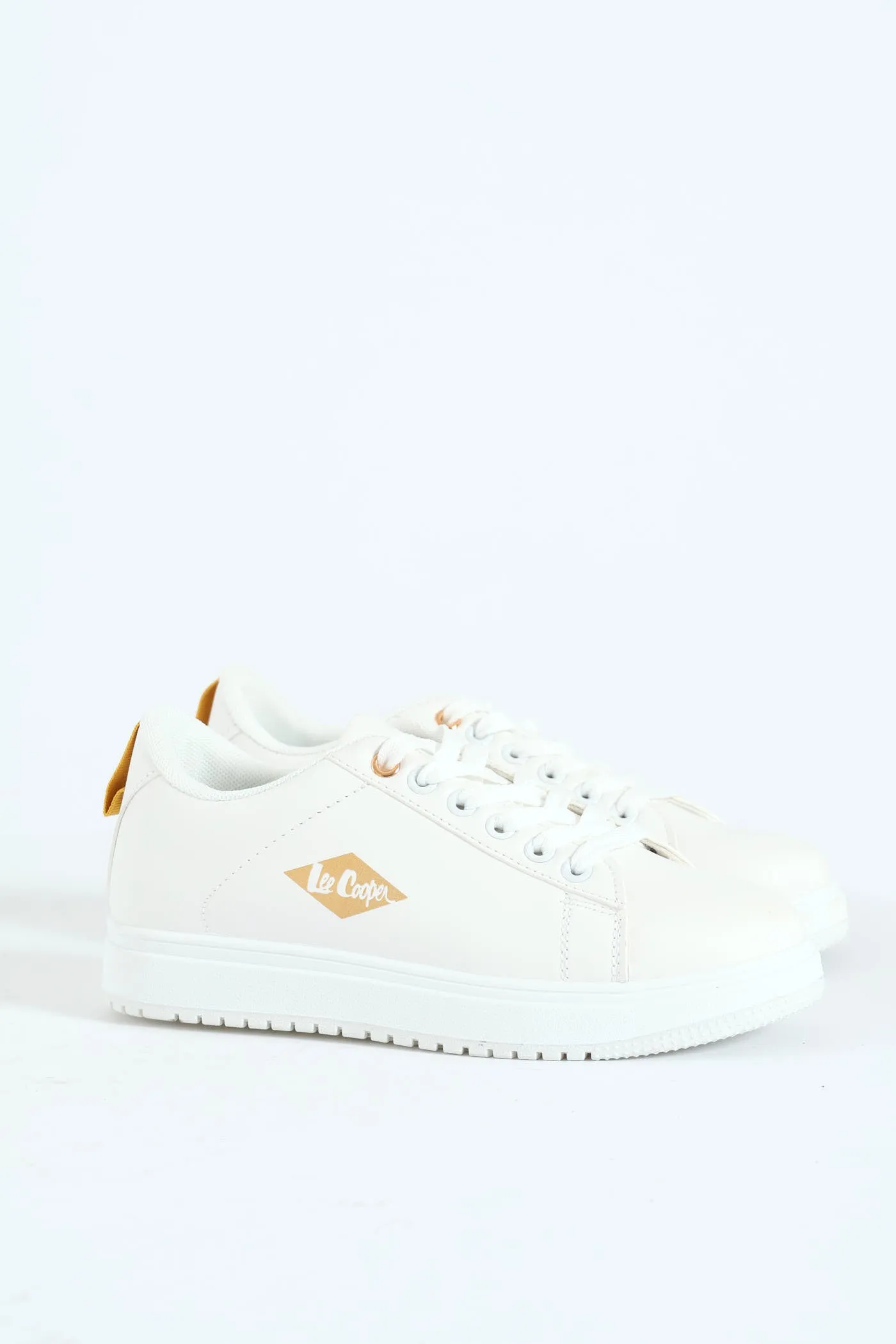 Kim Printed Diamond Lace Up Sneaker - White