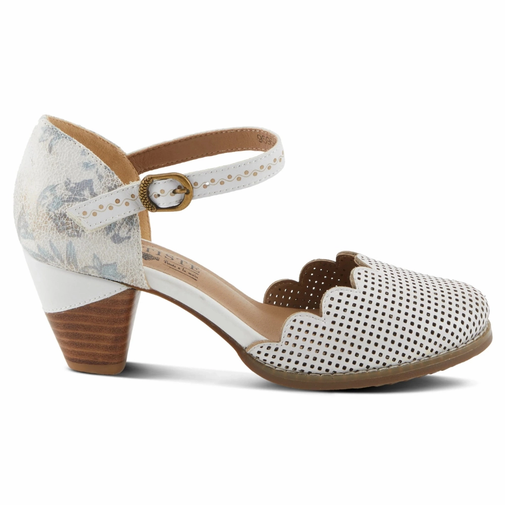 L'Artiste By Spring Step Parchelle White Multi Leather Heel (Women's)