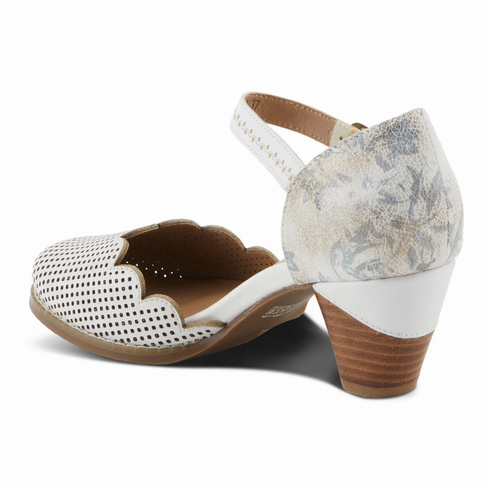 L'Artiste By Spring Step Parchelle White Multi Leather Heel (Women's)
