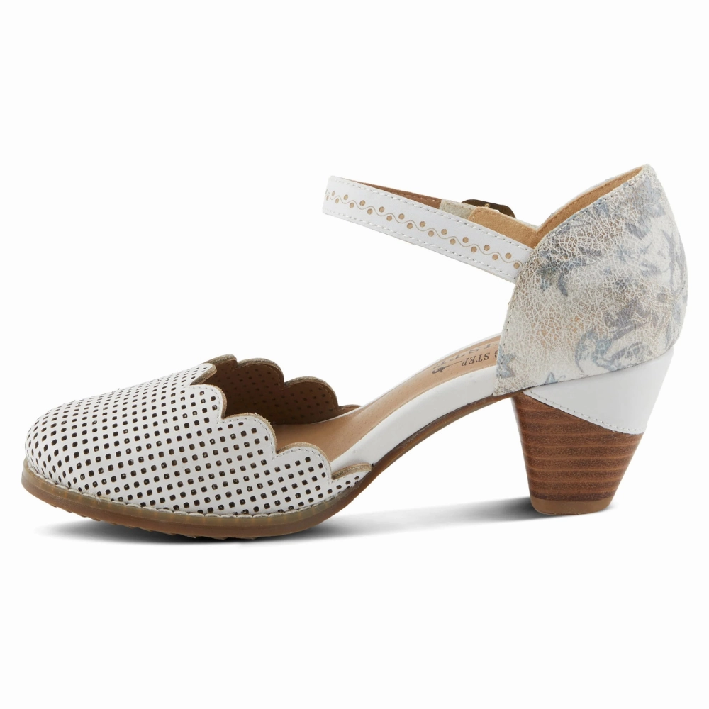 L'Artiste By Spring Step Parchelle White Multi Leather Heel (Women's)