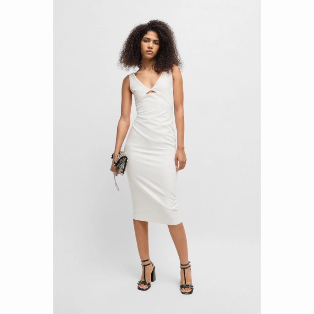Leather sandals with chunky block heel