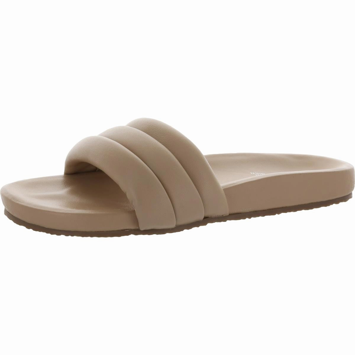 Low Key Womens Leather Slip On Slide Sandals