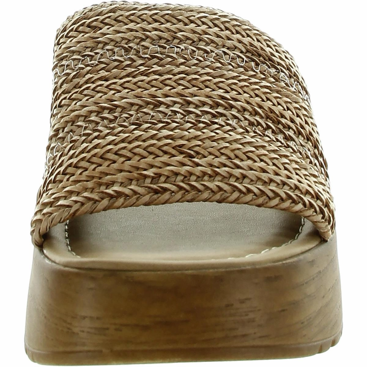 March Womens Woven Faux Leather Platform Sandals