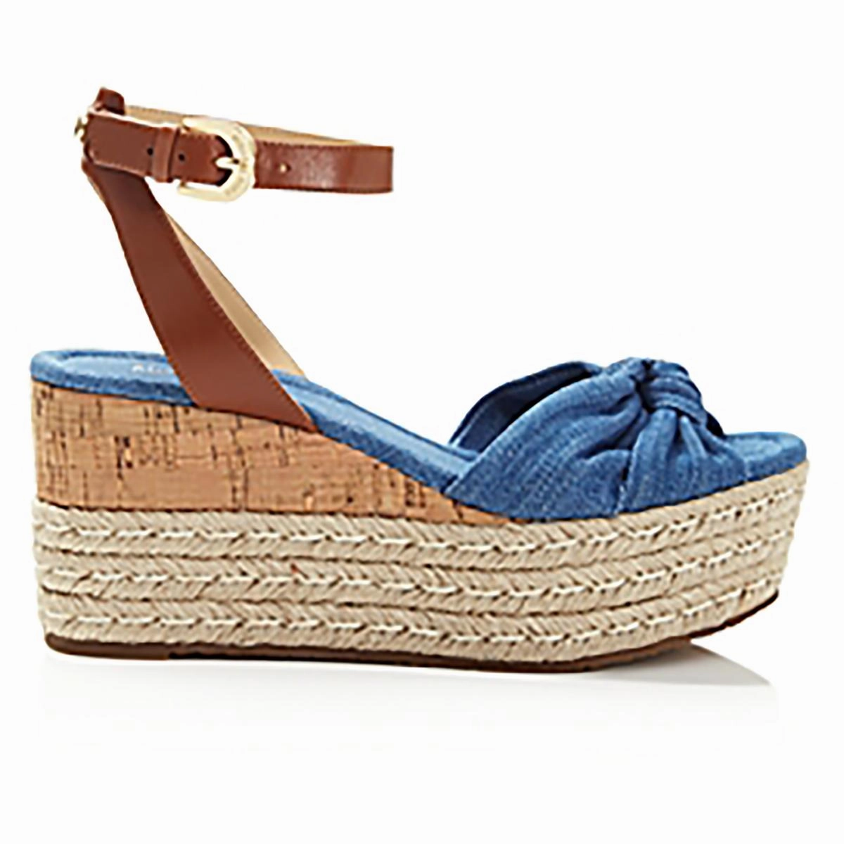 Maxwell Womens Covered Platform Leather Wedge Sandals