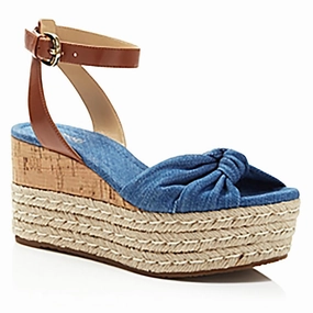 Maxwell Womens Covered Platform Leather Wedge Sandals