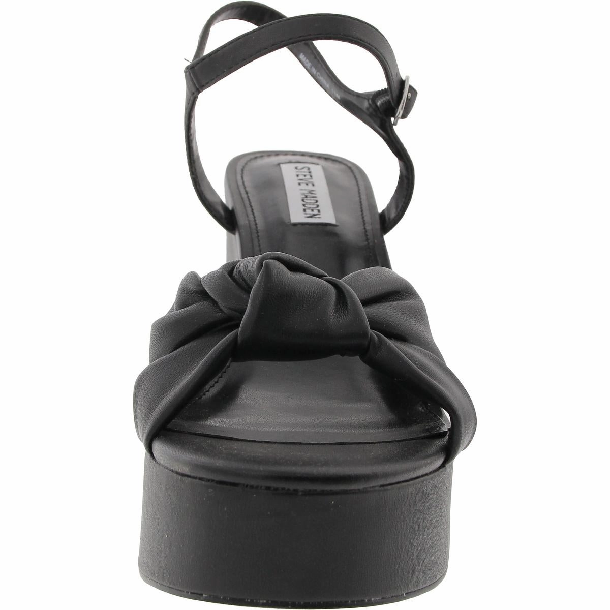 Mella Womens Buckle Faux Leather Platform Sandals