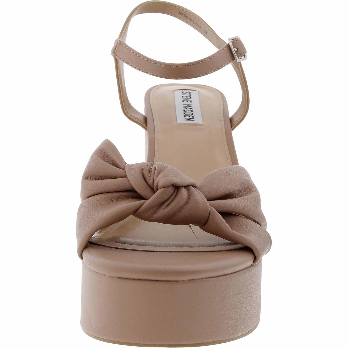 Mella Womens Buckle Faux Leather Platform Sandals