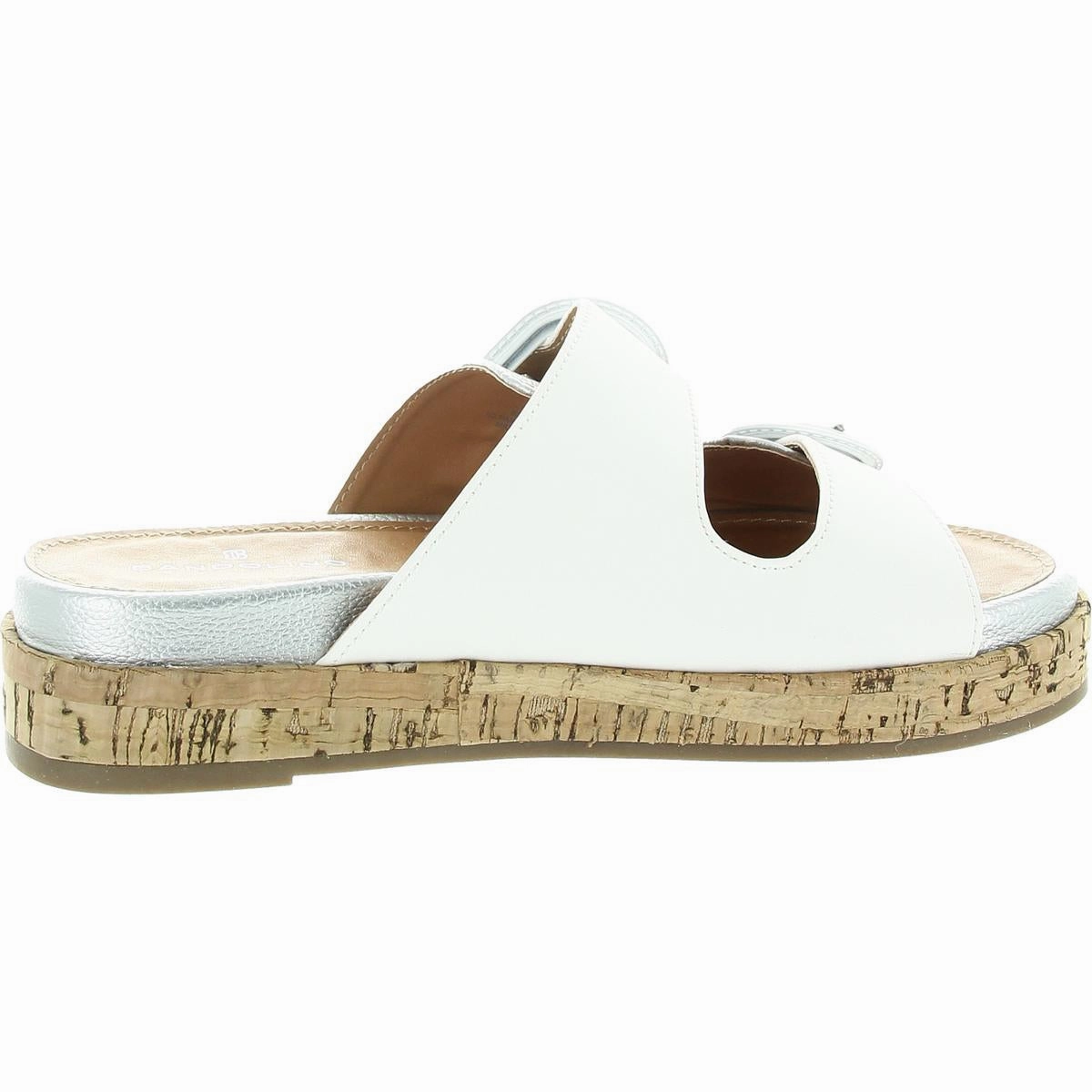 Merla 3 Womens Cork Faux Leather Slide Sandals