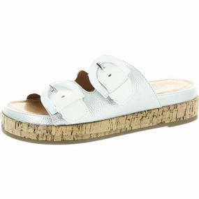 Merla 3 Womens Cork Faux Leather Slide Sandals