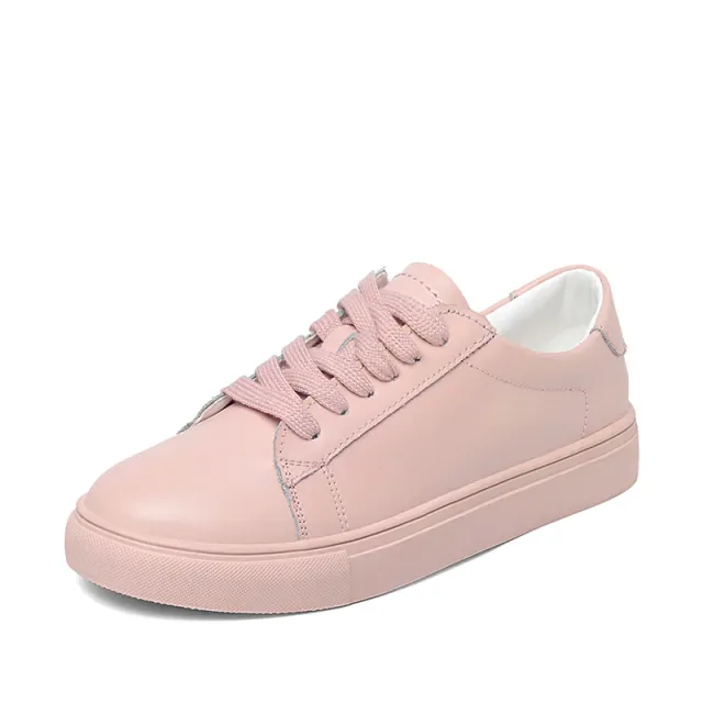 Monrroy Women's Leather Flat Comfortable Soft Sneaker Shoes