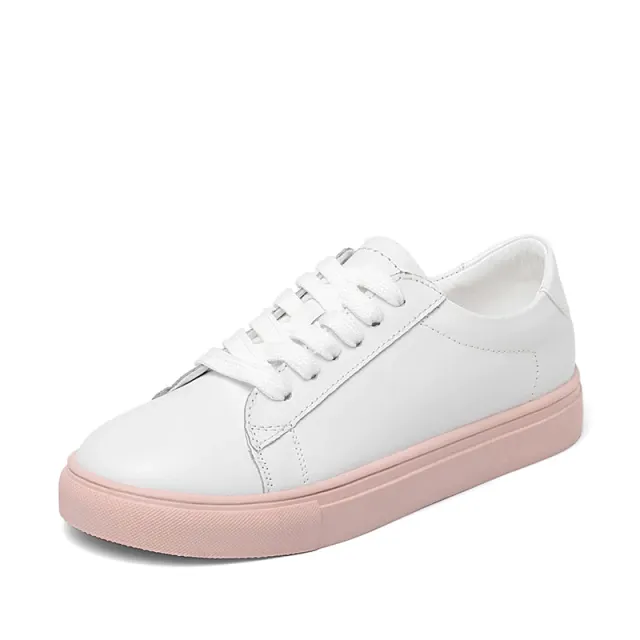 Monrroy Women's Leather Flat Comfortable Soft Sneaker Shoes