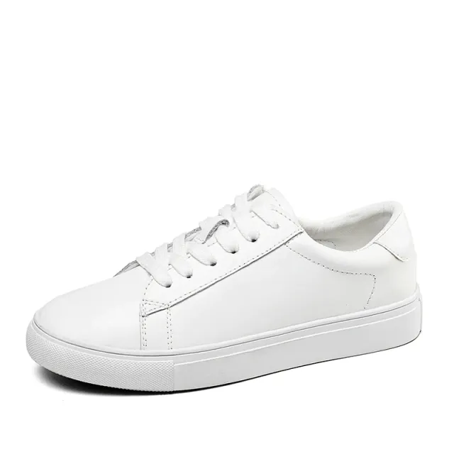 Monrroy Women's Leather Flat Comfortable Soft Sneaker Shoes