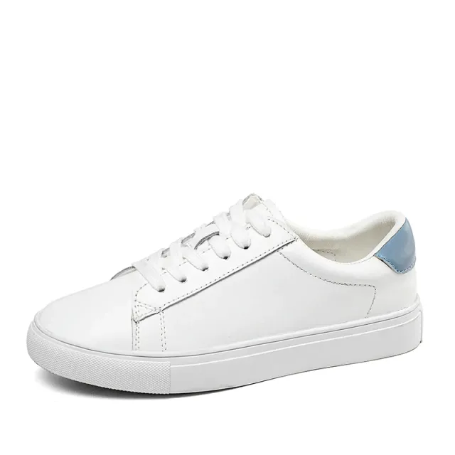 Monrroy Women's Leather Flat Comfortable Soft Sneaker Shoes