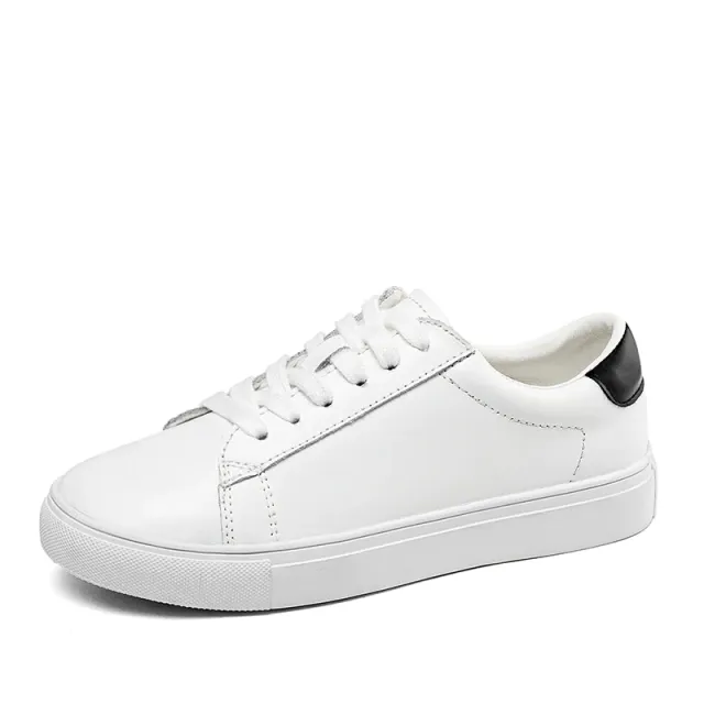 Monrroy Women's Leather Flat Comfortable Soft Sneaker Shoes