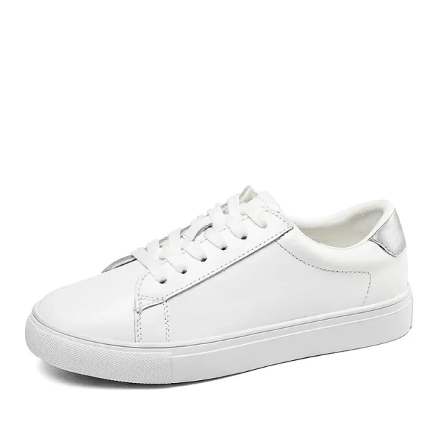 Monrroy Women's Leather Flat Comfortable Soft Sneaker Shoes