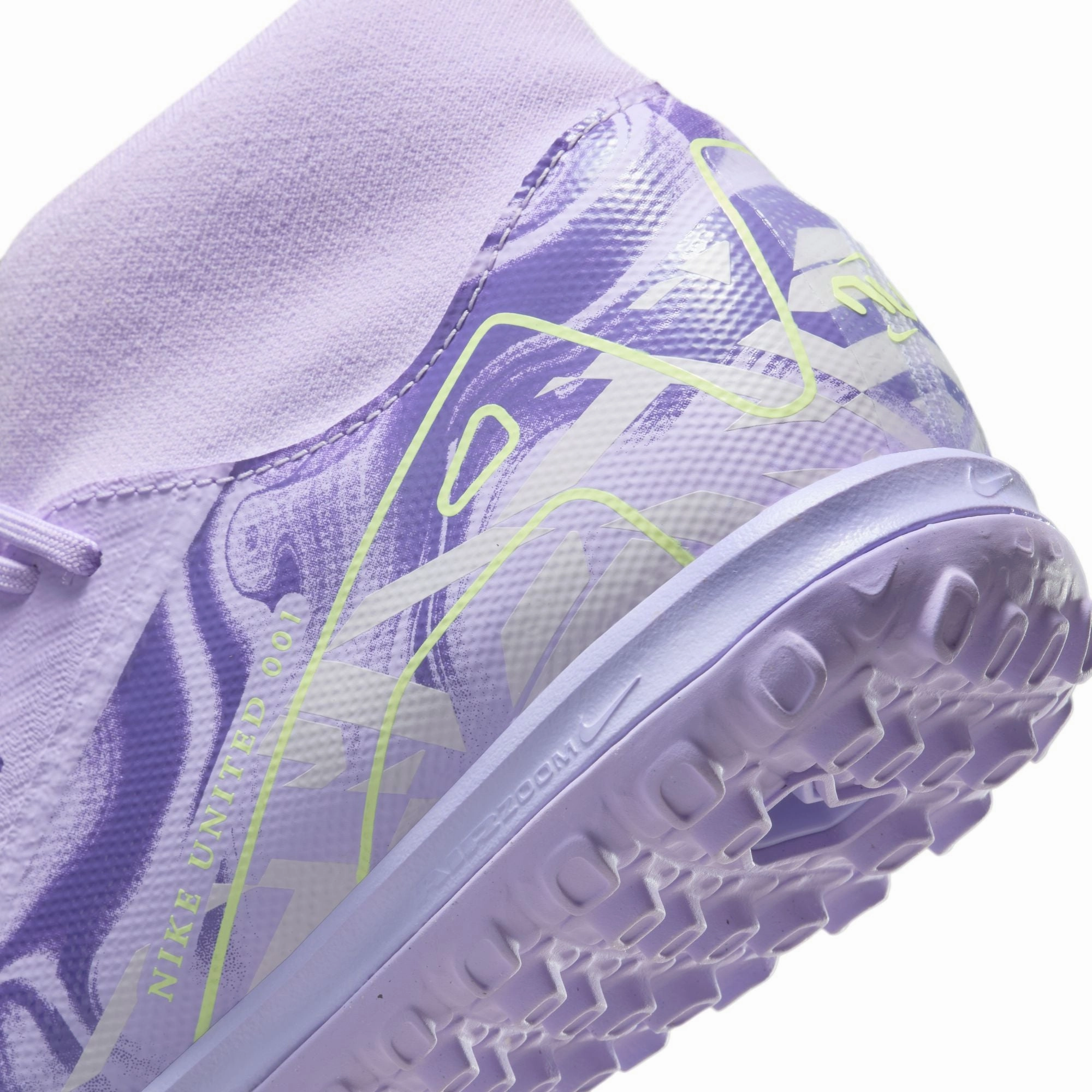 Nike Air Zoom Mercurial Superfly 10 Academy TF Turf Soccer Shoes NU1 - Purple Agate/ Barely Volt
