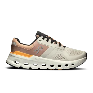 On Women's Cloudrunner 2 (Wide Width) - Pearl/Tangerine