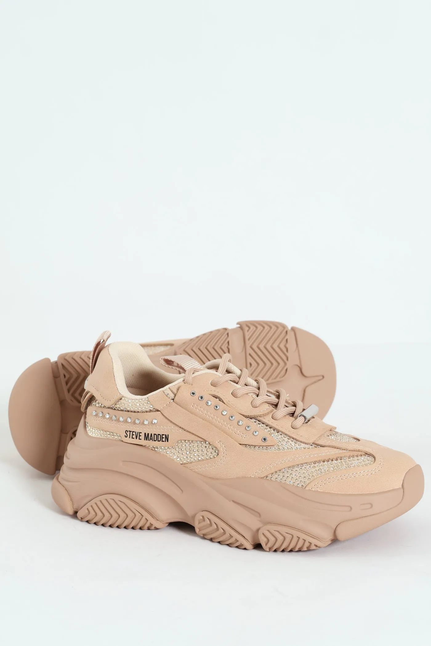 Possession Lace Up Chunky Sportie Sneaker - Blush