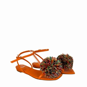 Pre-Loved Women's Adam Flat Sandals In Orange