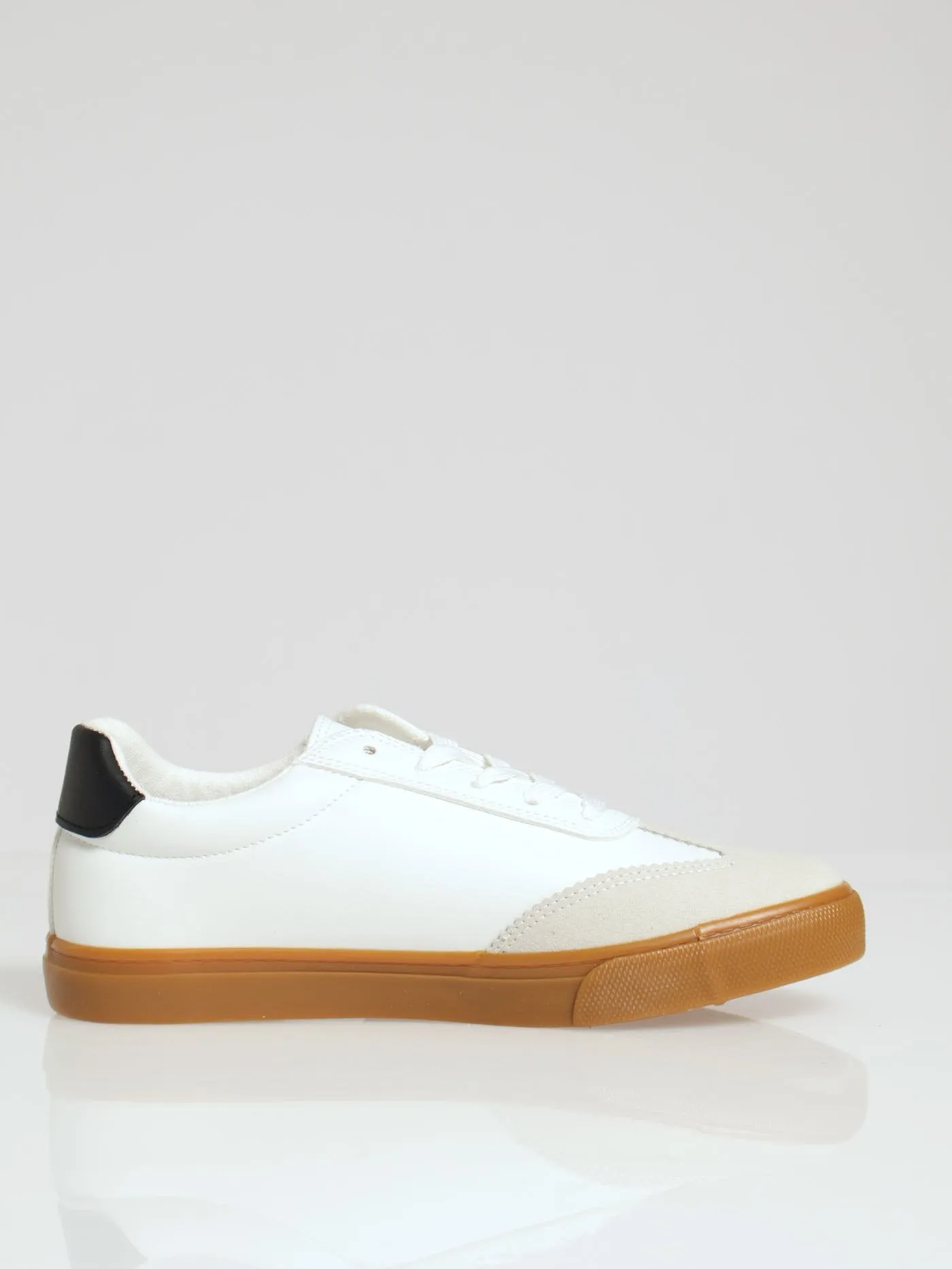 Punch Detail Gum Sole Sneaker - White