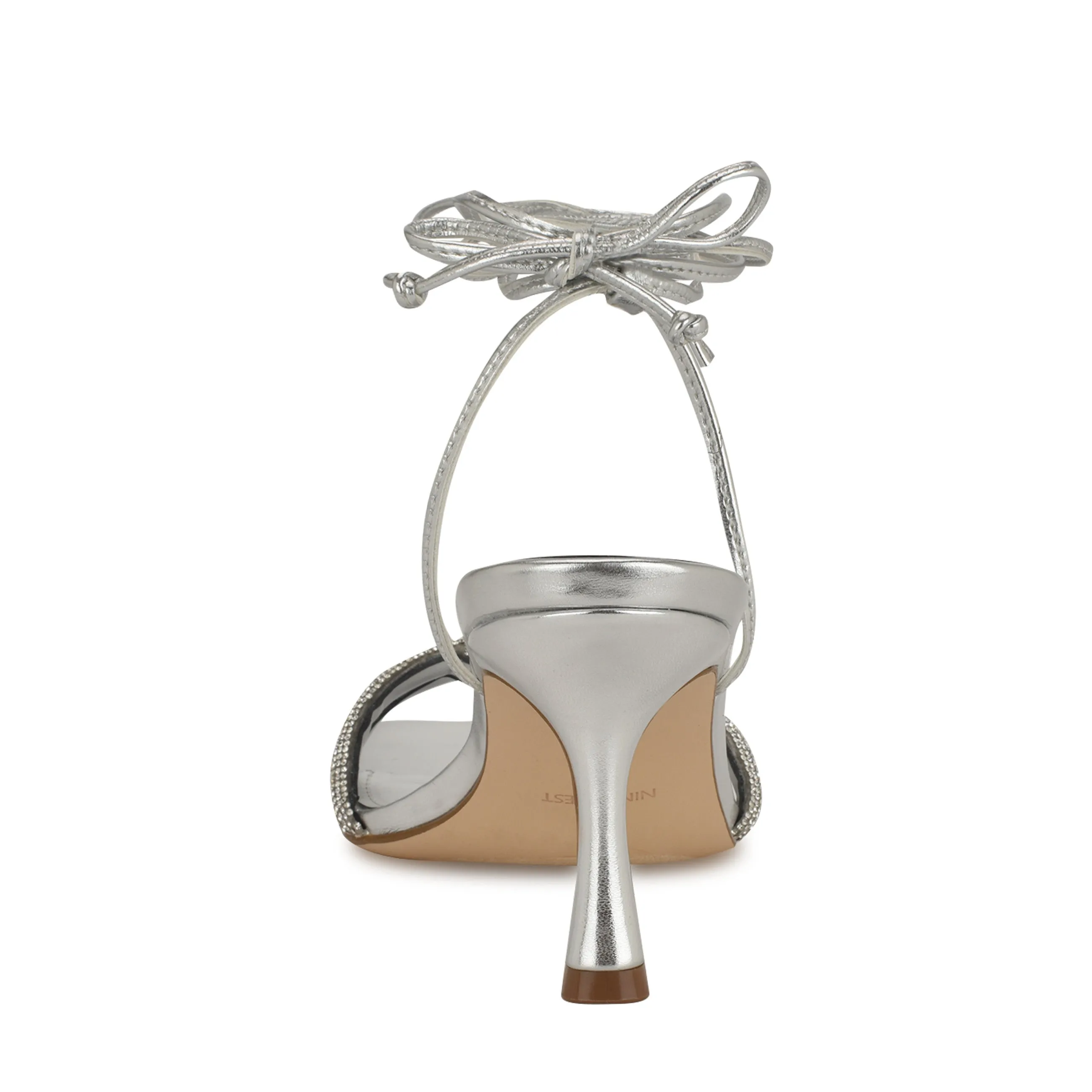 Raqchel Rhinestone Bow Ankle Wrap Sandals