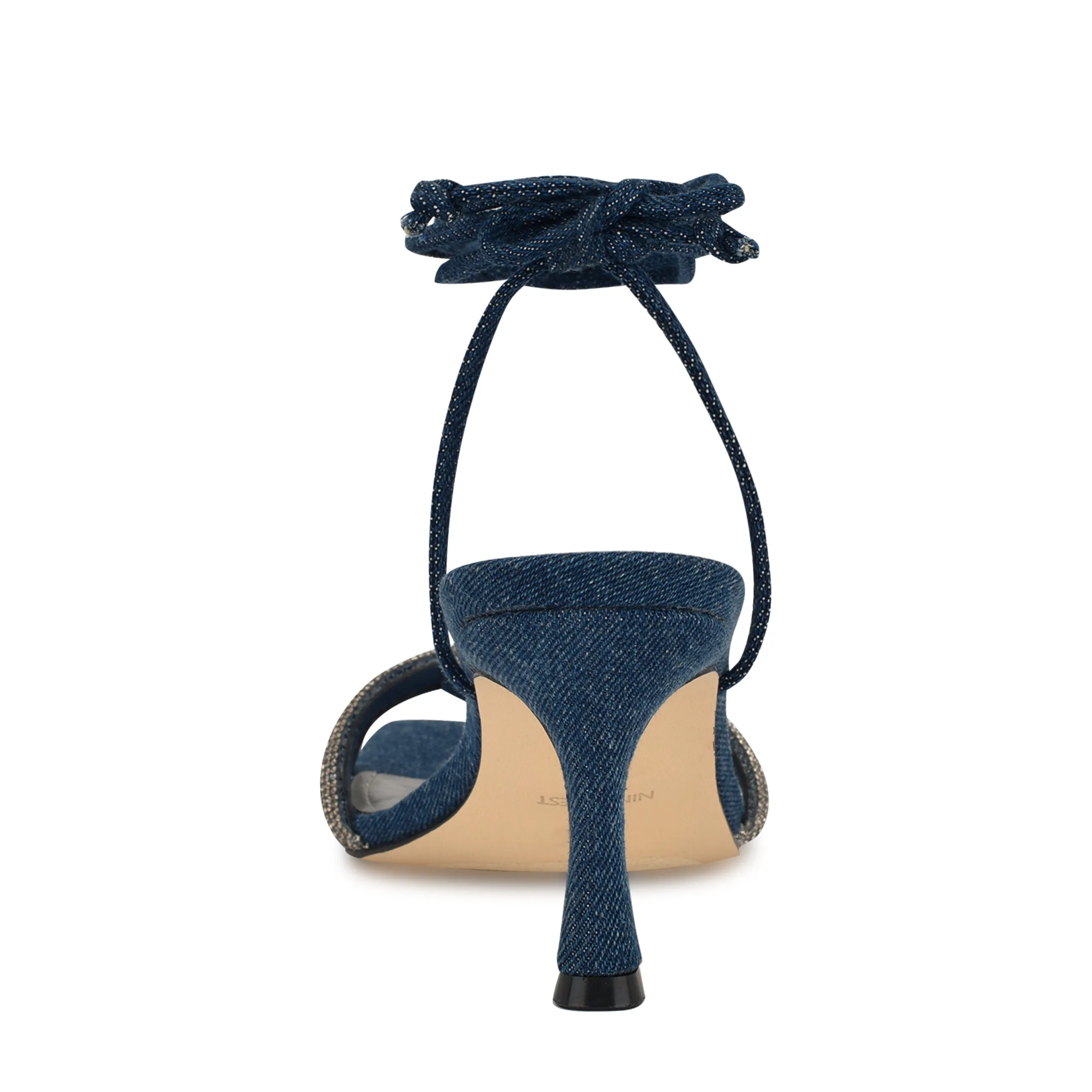 Raqchel Rhinestone Bow Ankle Wrap Sandals