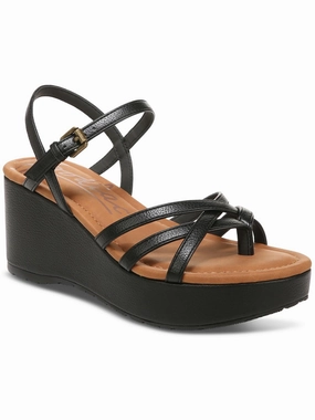 Rita Womens Strappy Buckle Wedge Sandals