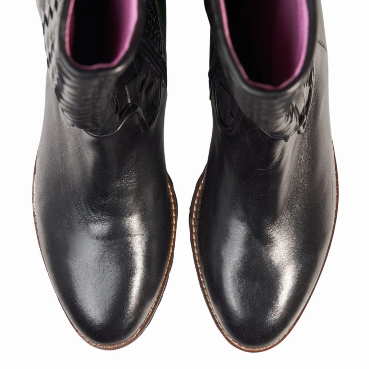 Robert Zur Women's Blair Black Woven Leather